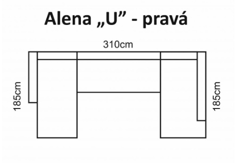 Alena do U - standardní velikost nebo na míru dle dodaných rozměrů