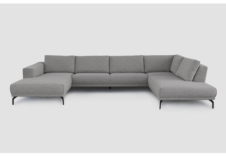 Kansas do „U" - Délka 377 cm. Sestava Otoman + 2,5 P + Lenoška nebo Lenoška + 2,5 P + Otoman