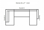 Kansas do „U" - Délka 397 cm. Sestava Otoman + 3 P + Lenoška nebo Lenoška + 3 P + Otoman