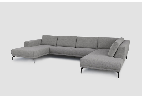 Kansas do „U" - Délka 417 cm. Sestava Otoman + 3,5 P + Lenoška nebo Lenoška + 3,5 P + Otoman