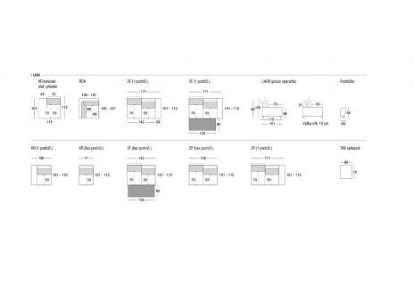 Lara - KR koncové + roh + 2F