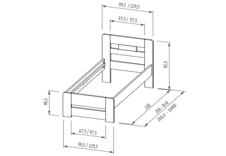 Postel Bora - masiv buk