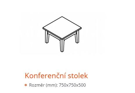 Konferenční stolek bez zásuvek  - Country Inn